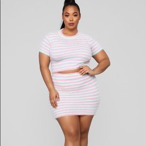 Fashion Nova “Soft to the Touch Fuzzy Skirt Set”